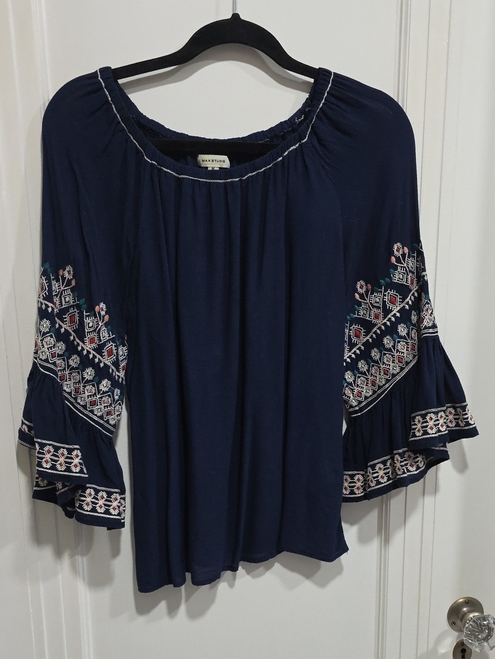 MAX STUDIO  M Short Sleeve Blouse